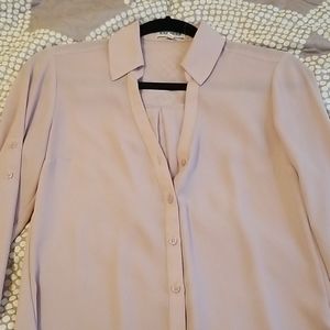 Express blush button down slim portfolio top